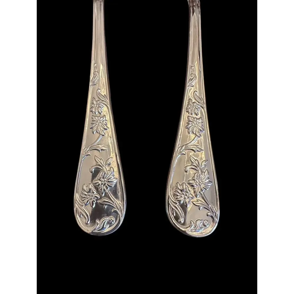 Reed & Barton Stainless Queen’s Garden 4 pc serving set Vintage Discontinued